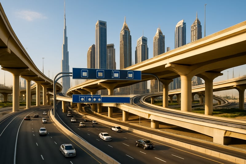Dubai modern toll road infrastructure