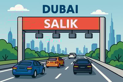 Dubai toll road and Salik system illustration