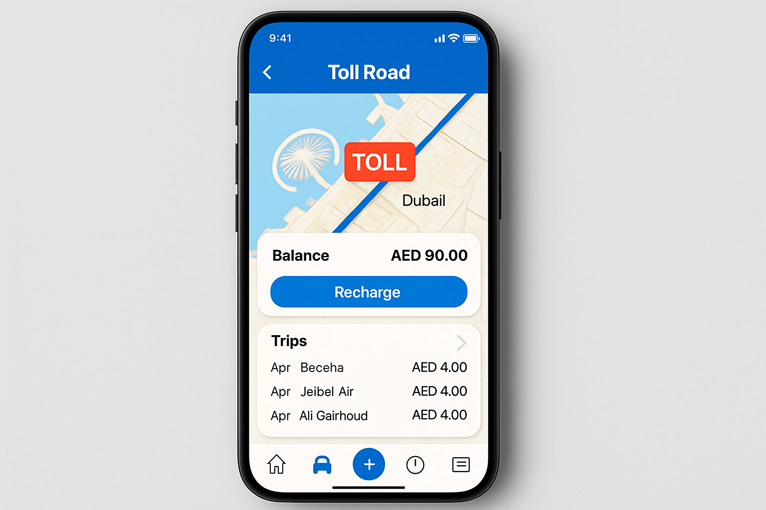 User-friendly toll road app in Dubai